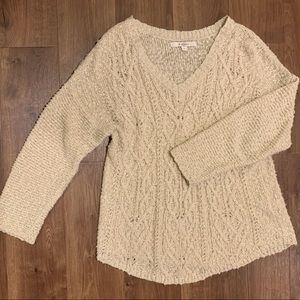 Knitted Beige Loose Sweater